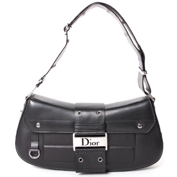 Dior Handbags - 🚫SOLD -CHRISTIAN DIOR BLACK LEATHER GUNMETAL BAG
